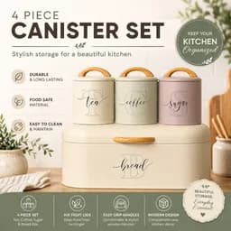 Elegant 1 Bread Box + 3 Canister Set