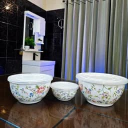3 Pcs Premium Enamel Cookware Set - With Cover