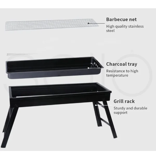 Portable Folding Charcoal BBQ Grill-JZL-02 - Image 2