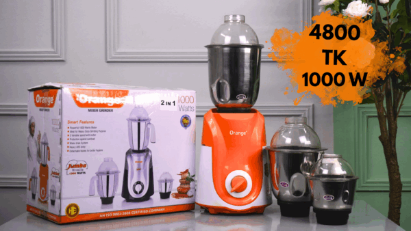 Orange Jumbo Powerful 1000 Watt Mixer Grinder