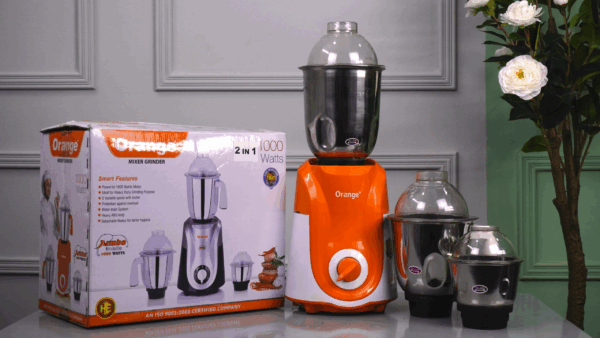 Orange Jumbo Powerful 1000 Watt Mixer Grinder